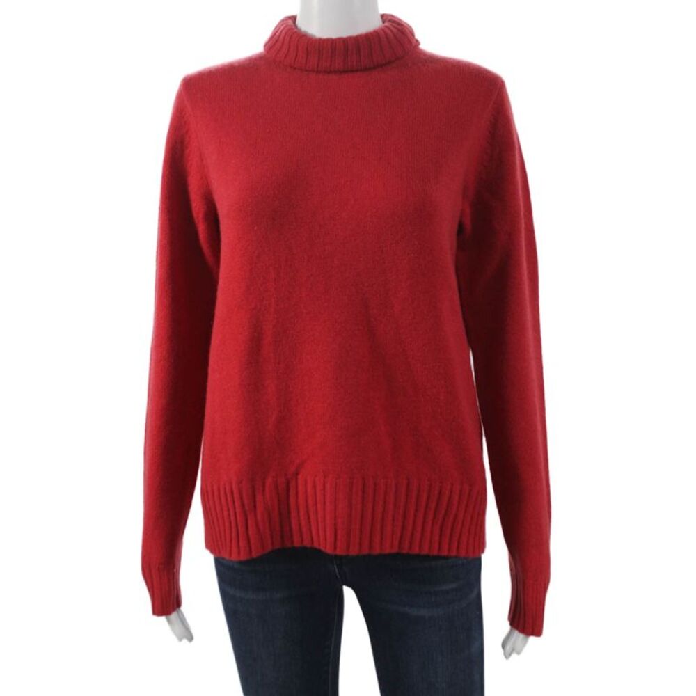 +J Womens Pullover Sweater Turtleneck 95% Cashmere Red Long Sleeve Size XS